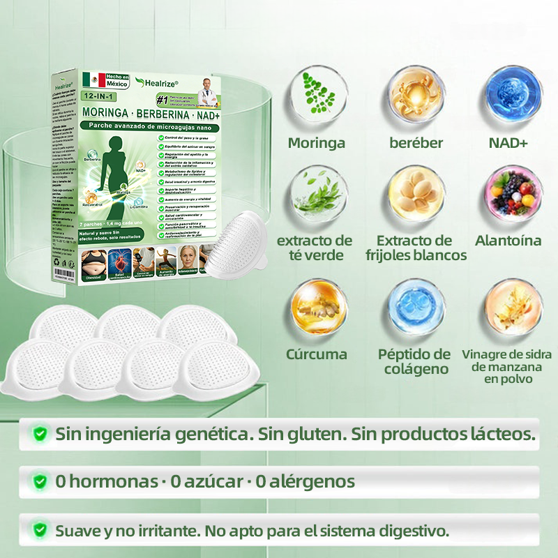 Tienda Oficial |  𝐻𝑒𝑎𝑙𝑟𝑖𝑧𝑒® 𝑴𝒐𝒓𝒊𝒏𝒈𝗮 · 𝐁𝐞𝐫𝐛𝐞𝐫𝐢𝐧𝐞 × 𝙉𝘼𝐃+ 𝟏2-en-1 𝗔𝗱𝘃𝗮𝗻𝗰𝗲𝗱 𝙉𝙖𝙣𝙤 𝙈𝙞𝙘𝙧𝙤𝙣𝙚𝙚𝐝𝐥𝐞 𝐏𝐚𝑡𝑐𝚑 🇲🇽 (Solo una vez al día, cambios visibles en 7 días) 🎖️ Para obesidad, piel flácida, diabetes, apnea del sueño, problemas articulares y más🎖️